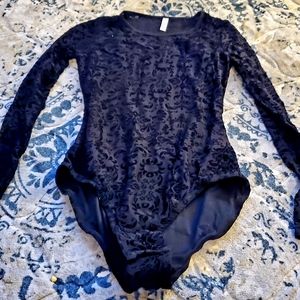 Bodysuit lace fabric in black by Xlaration size small